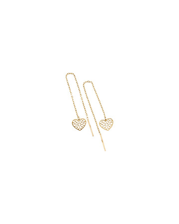 Heart Threader Earrings in 10kt Yellow Gold Heart Threader Earrings in 10kt Yellow Gold