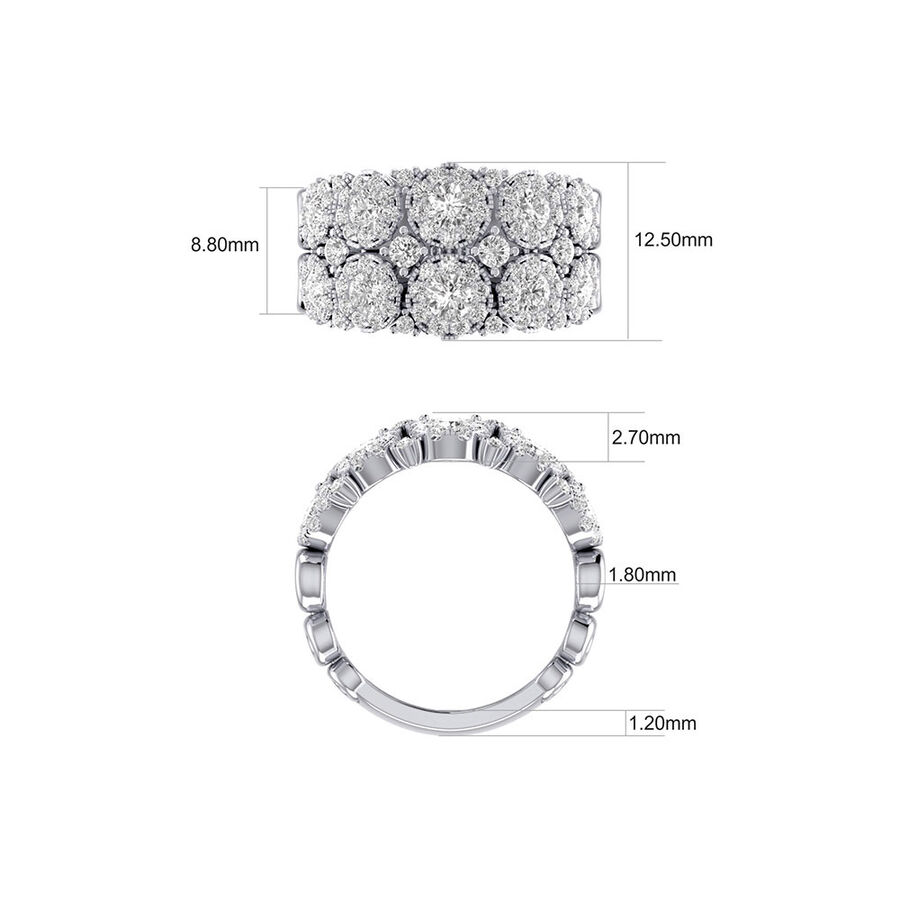 Bubble Ring with 2 Carat TW of Diamonds in 14ct White Gold