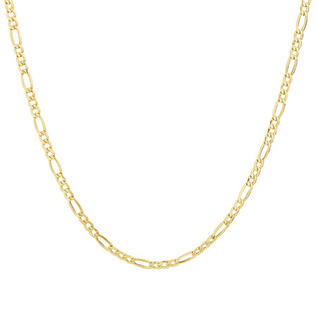 50cm (20") Hollow Figaro Chain in 10kt Yellow Gold