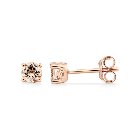 Stud Earrings with Morganite in 10kt Rose Gold Stud Earrings with Morganite in 10kt Rose Gold
