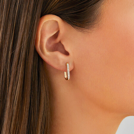 Huggies with 0.22 Carat TW of Diamonds in 10kt Yellow Gold Huggies with 0.22 Carat TW of Diamonds in 10kt Yellow Gold