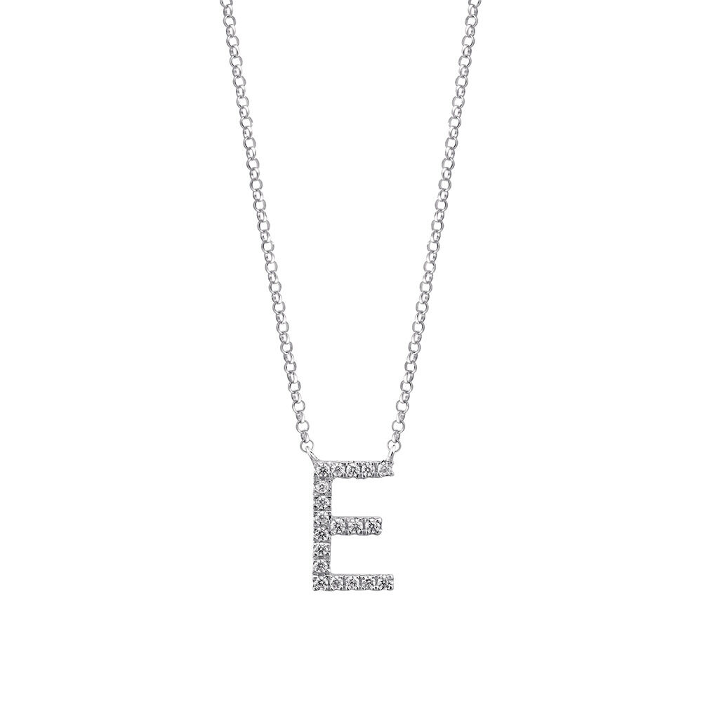 E' Initial necklace with 0.10 Carat TW 