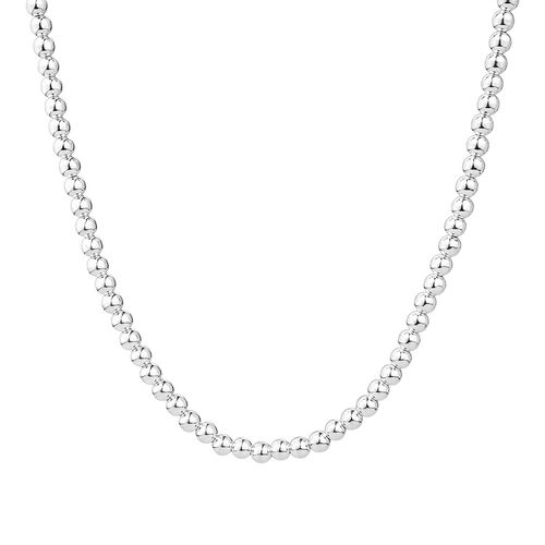 45cm (18") Bead Necklace in Sterling Silver