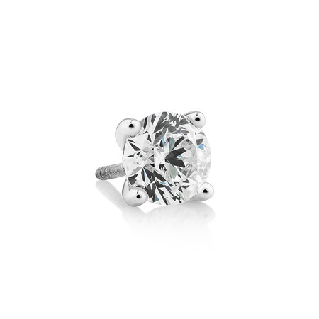 Single Solitaire Stud Earring with 1.00 Carat TW of Diamond in 10kt White Gold Single Solitaire Stud Earring with 1.00 Carat TW of Diamond in 10kt White Gold