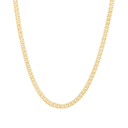 55cm (22") 4.5mm-5mm Width Curb Chain in 10kt Yellow Gold