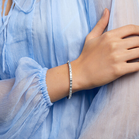 Bangle with 1 Carat TW of Diamonds in 10ct White Gold Bangle with 1 Carat TW of Diamonds in 10ct White Gold