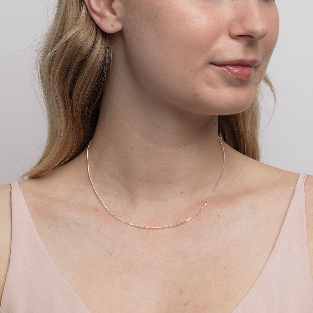 40cm/16'' Curb Chain in Sterling Silver