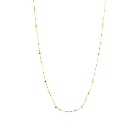 45cm (18") (Adjustable Bead Necklace in 10kt Yellow Gold