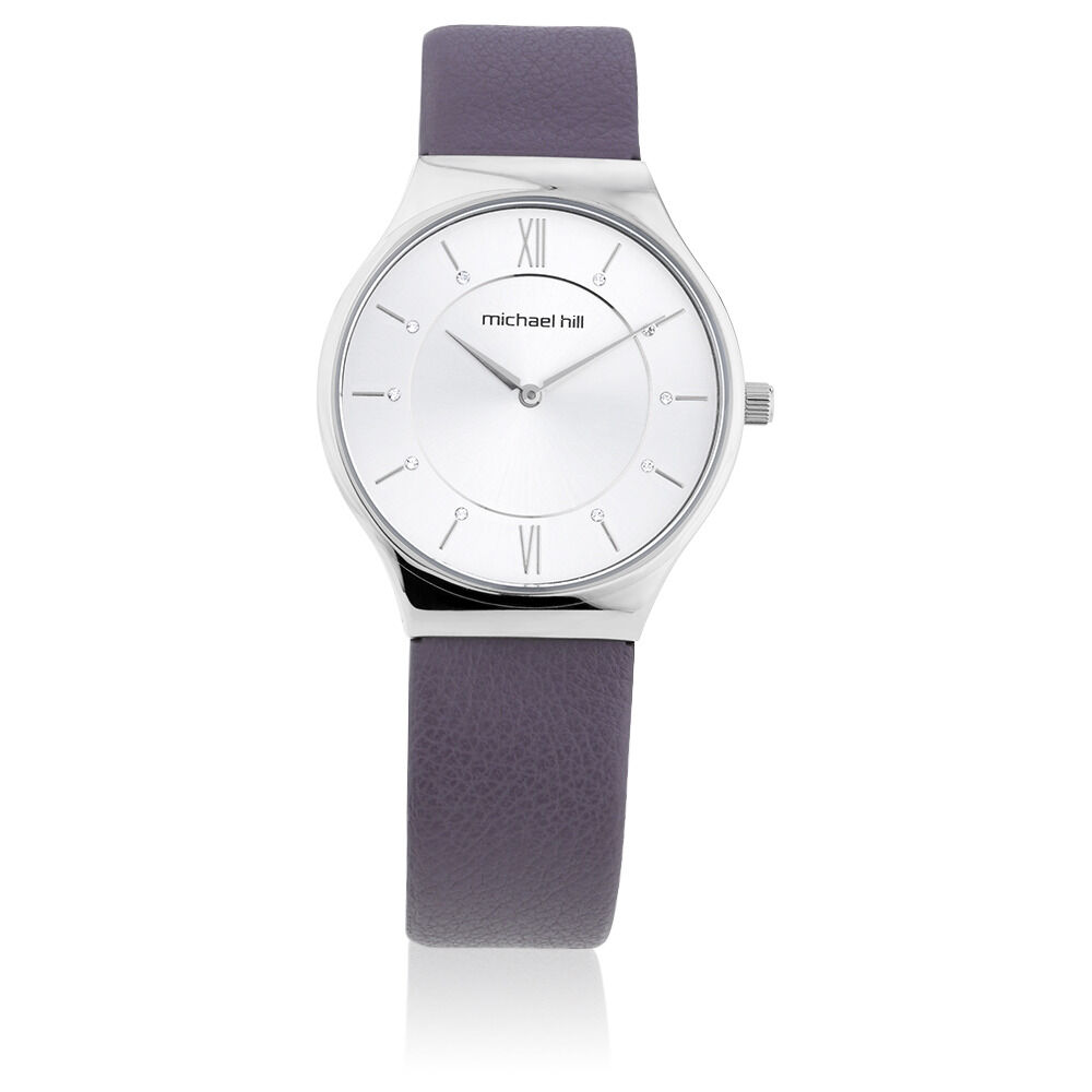 Ladies' Watch in Stainless Steel & Purple Leather