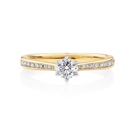 Ring with 0.48 Carat TW of Diamonds in 14kt Yellow & White Gold Ring with 0.48 Carat TW of Diamonds in 14kt Yellow & White Gold