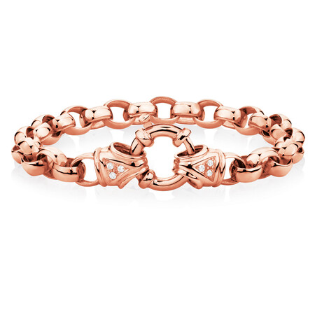 21cm (8.5") 7mm-7.5mm Width Diamond Set Bracelet in 10kt Rose Gold 21cm (8.5") 7mm-7.5mm Width Diamond Set Bracelet in 10kt Rose Gold