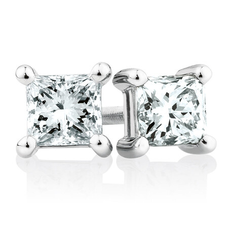Stud Earrings with 1 Carat TW of Diamonds in 18ct White Gold Stud Earrings with 1 Carat TW of Diamonds in 18ct White Gold