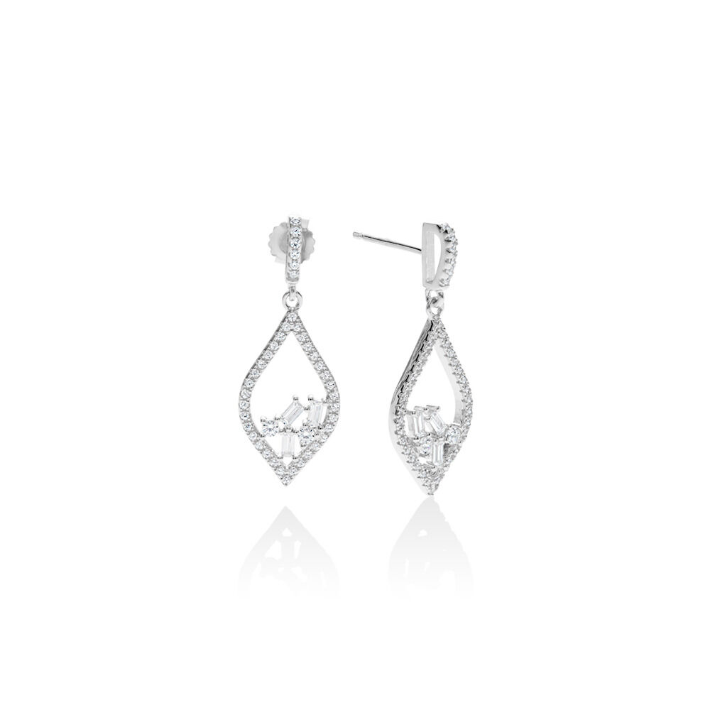 Earrings with Cubic Zirconia in Sterling Silver