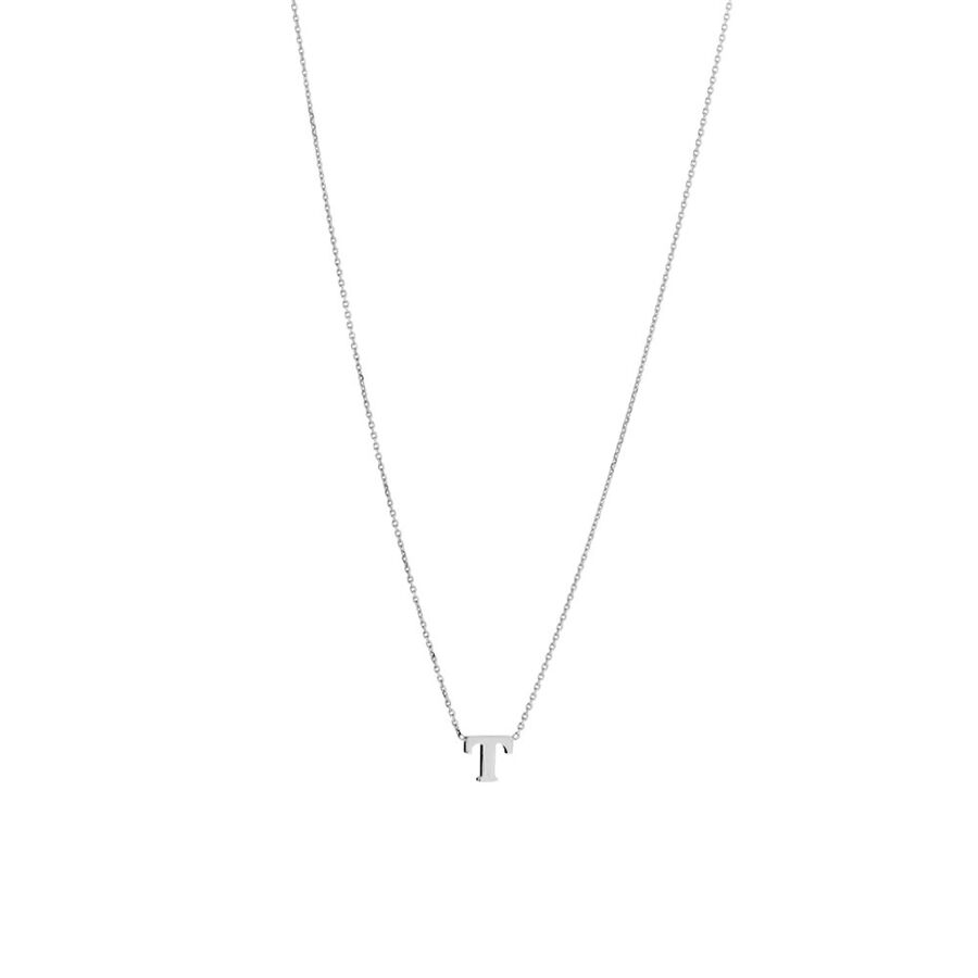 'T' Initial Necklace in Sterling Silver