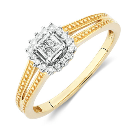 Promise Ring with Diamonds in 10ct Yellow Gold Promise Ring with Diamonds in 10ct Yellow Gold