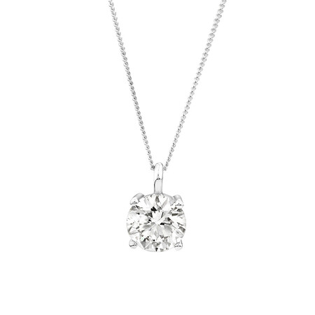 Laboratory-Created 2 Carat Diamond Pendant in 14ct White Gold Laboratory-Created 2 Carat Diamond Pendant in 14ct White Gold