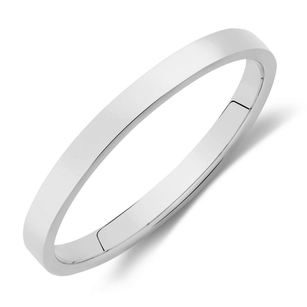 Lite Half Round Wedding Band in 10ct White Gold