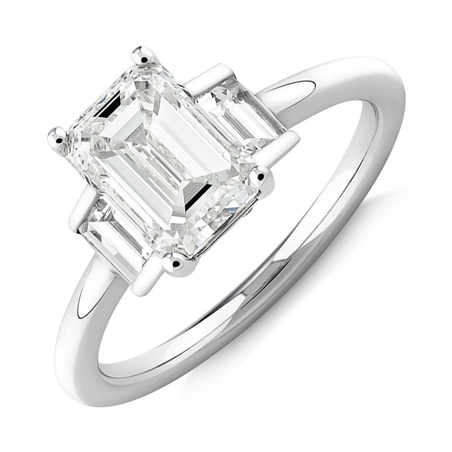 Sir Michael Hill Designer Emerald Cut Engagement Ring with 2.42 Carat