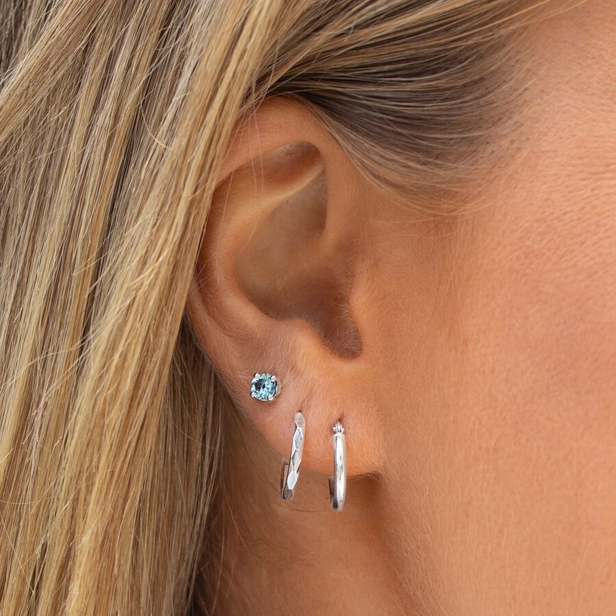 Baby hoop earrings white gold clearance