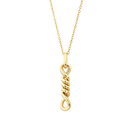 Double Vertical Loop Pendant In 10kt Yellow Gold