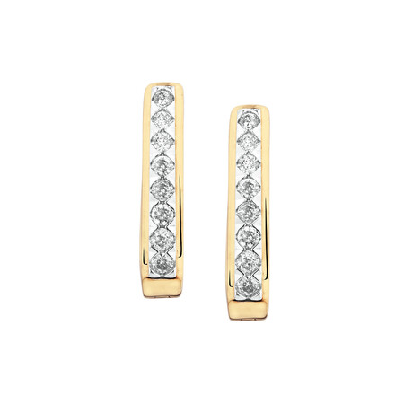 Huggie Earrings with 0.34 Carat TW of Diamonds ih 10kt White Gold