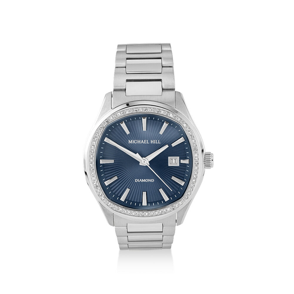 Mens diamond face watch on sale