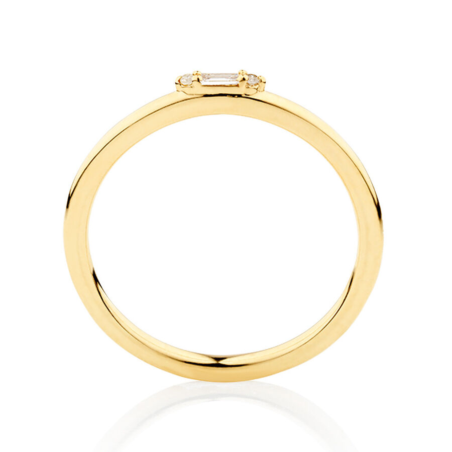 Stacker Ring with Diamonds in 10ct Yellow Gold