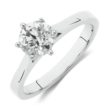 Prelude Solitaire Engagement Ring with 2 Carat TW Diamond in 14ct White Gold