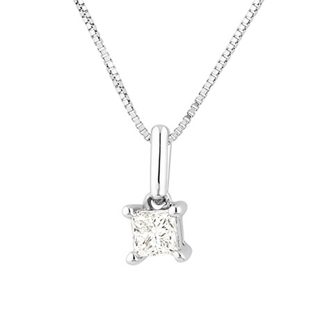 Solitaire Pendant with a 1/4 Carat Diamond in 18kt White Gold Solitaire Pendant with a 1/4 Carat Diamond in 18kt White Gold