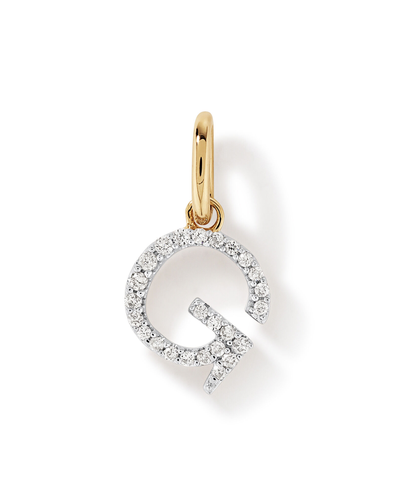 Diamond Letter G Initial Pendant in 10kt Yellow Gold