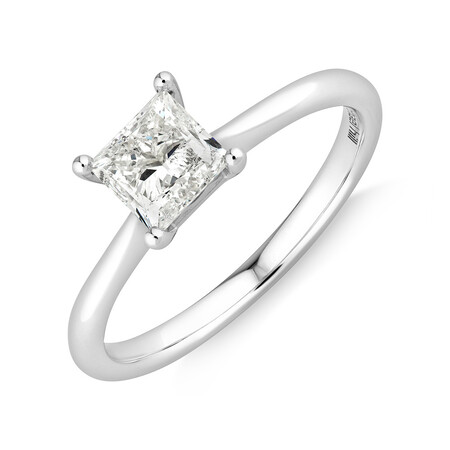 Evermore Certified Solitaire Ring With 1 Carat TW Diamond In 14kt White Gold