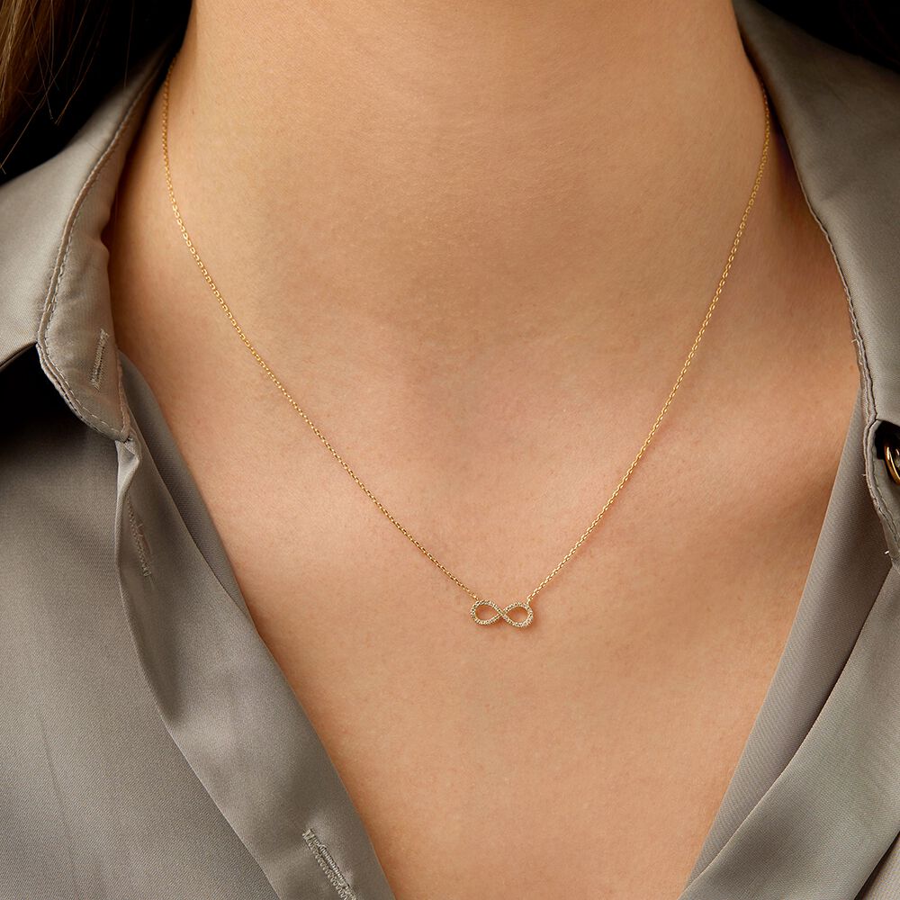 Infinity Necklace with Diamonds in 10kt 