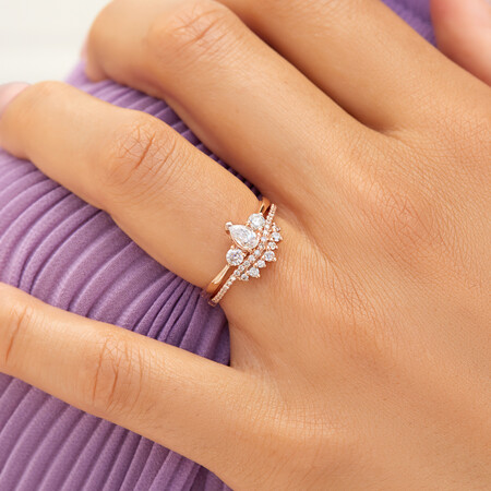 Evermore Three Stone Engagement Ring with 0.50 Carat TW of Diamonds in 10ct Rose Gold Evermore Three Stone Engagement Ring with 0.50 Carat TW of Diamonds in 10ct Rose Gold