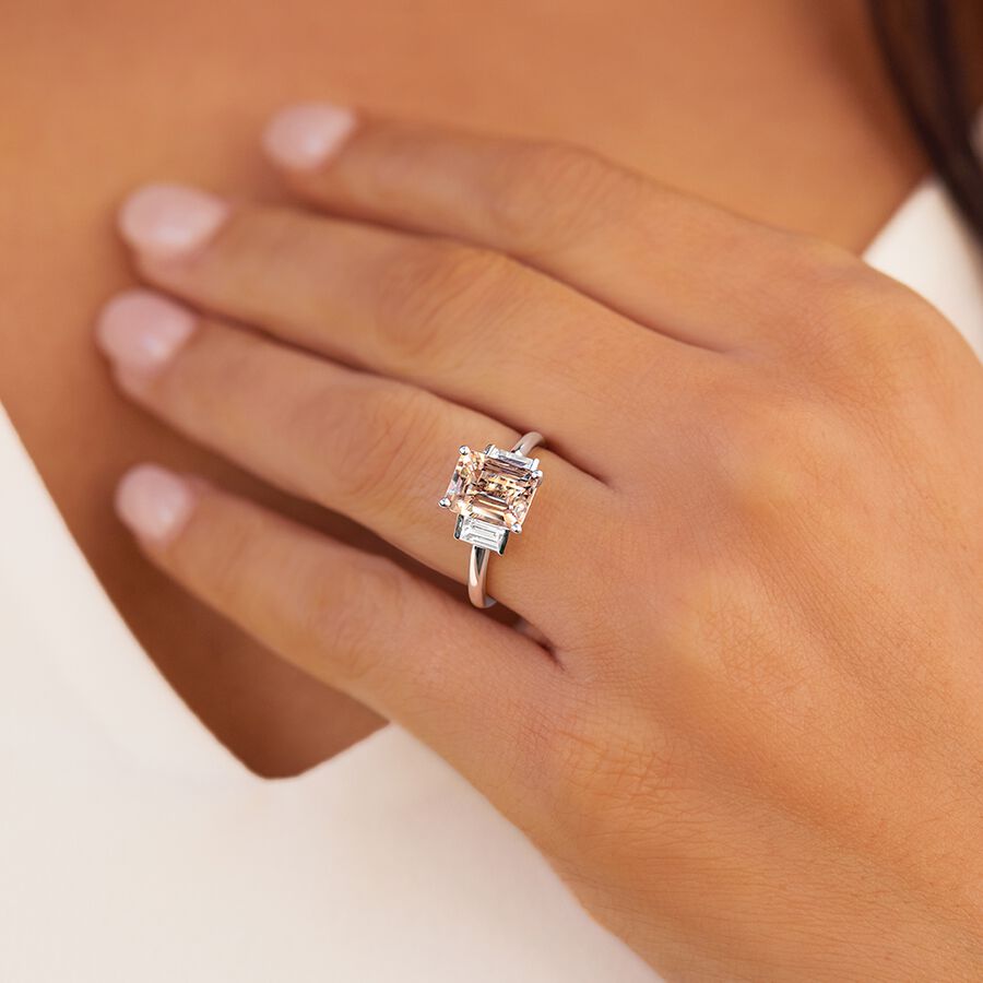 Sir Michael Hill Designer Emerald Cut Engagement Ring with