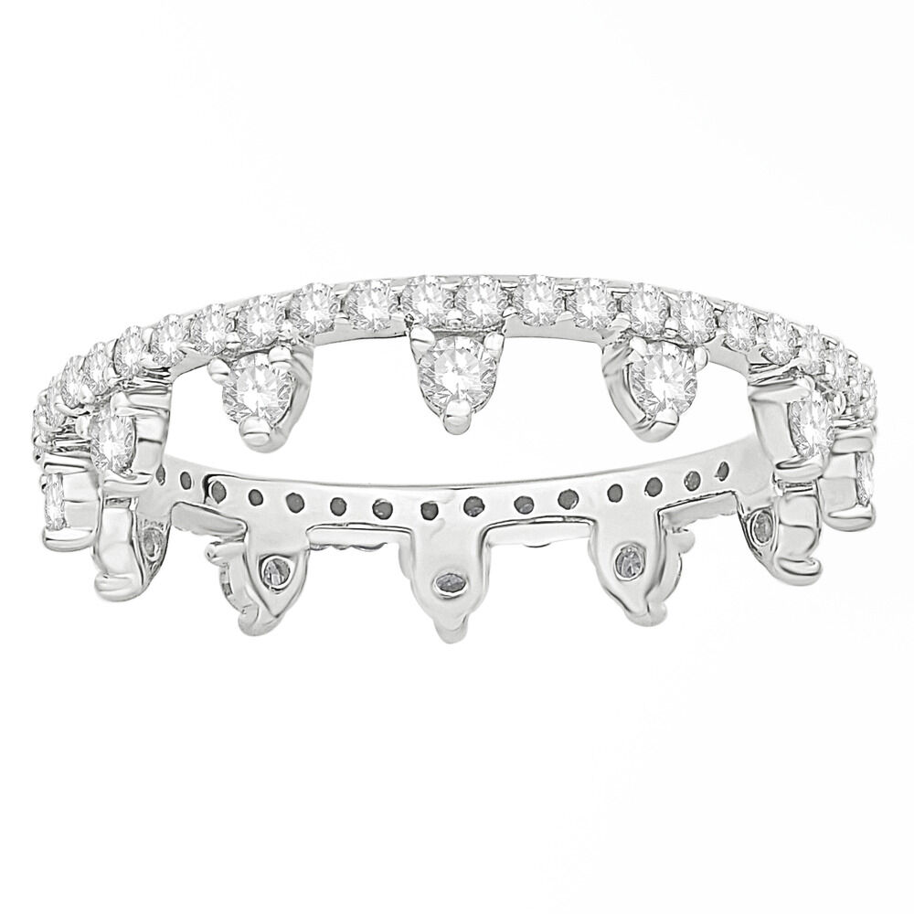 Zipper Ring with 0.75 Carat TW of Diamonds in Sterling Silver