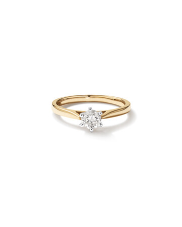 Solitaire Engagement Ring With a 1/2 Carat TW Diamond in 14kt Yellow/White Gold Solitaire Engagement Ring With a 1/2 Carat TW Diamond in 14kt Yellow/White Gold