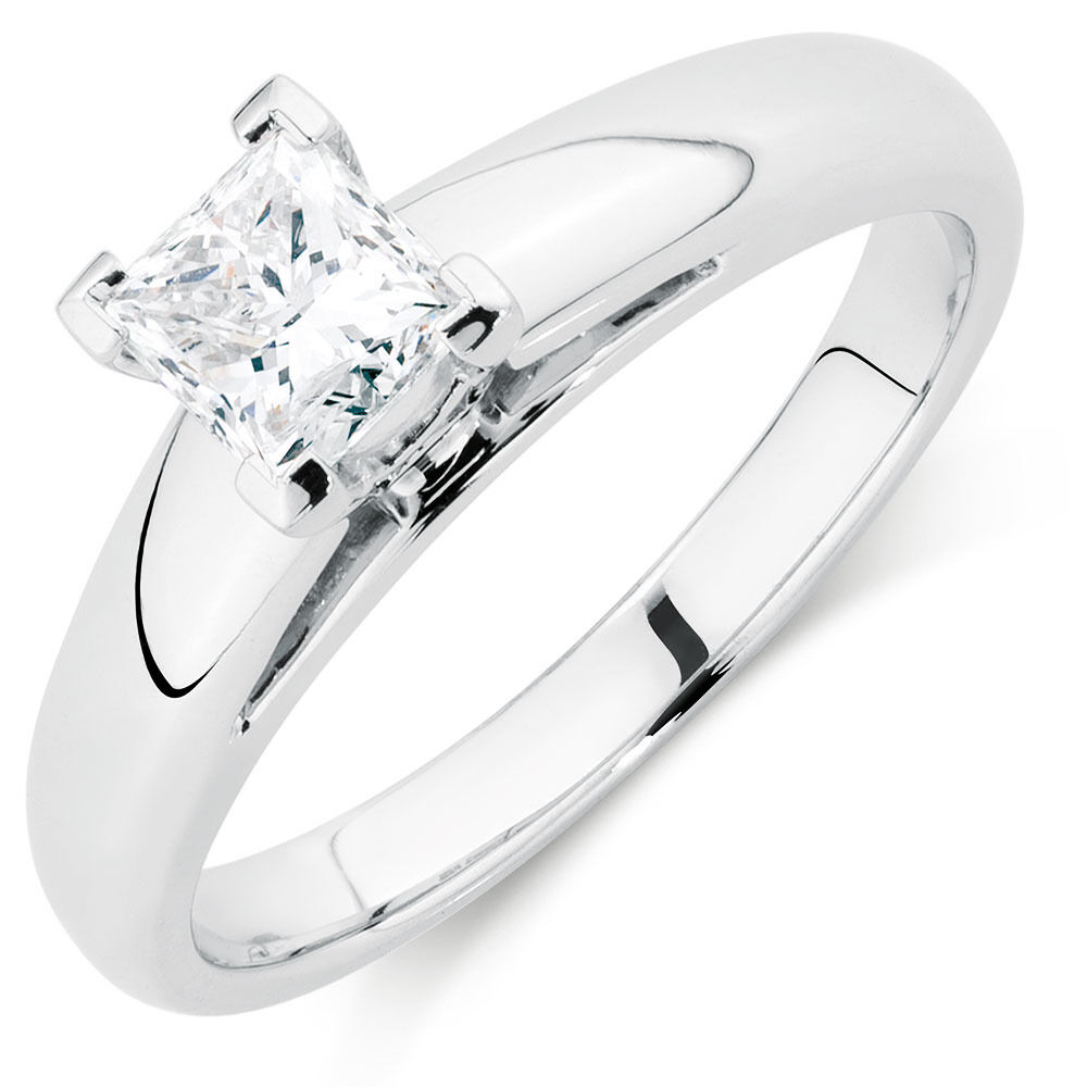 Online Exclusive - Certified Solitaire Engagement Ring with a 0.69 Carat Diamond in 14ct White Gold