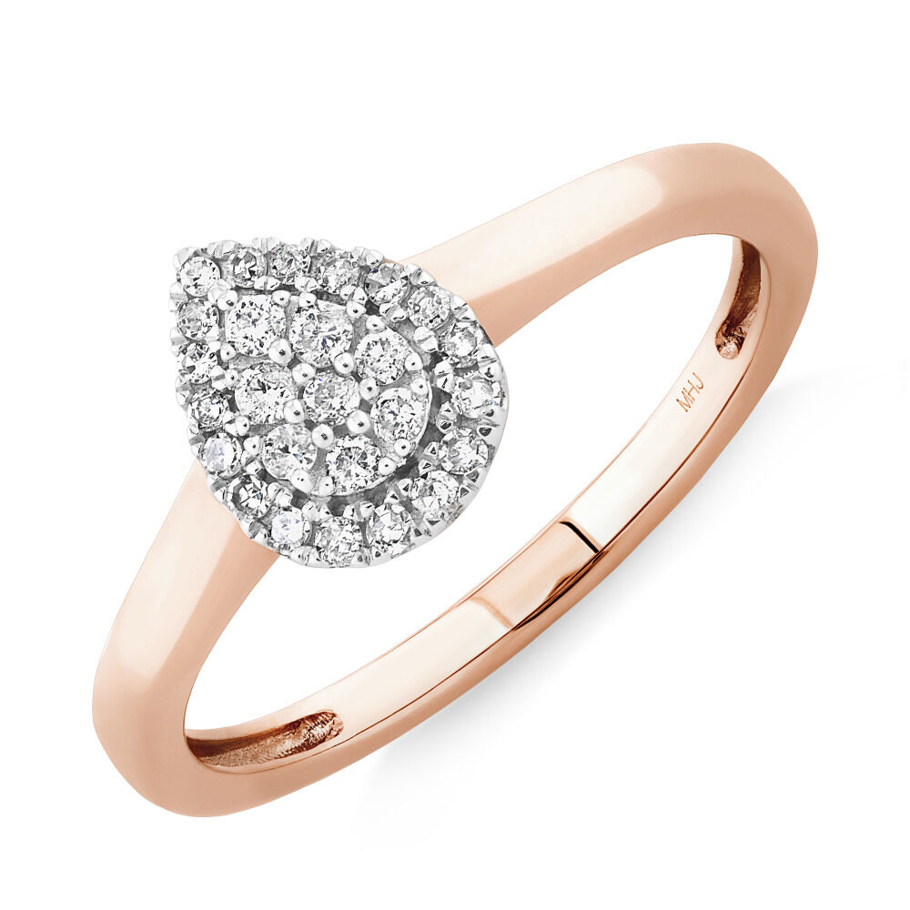 Promise Ring with 0.15 Carat TW of Diamonds in 10ct Rose Gold