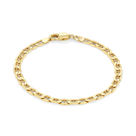 19cm (7.5") 4.5mm-5mm Width Hollow Anchor Bracelet in 10kt Yellow Gold 19cm (7.5") 4.5mm-5mm Width Hollow Anchor Bracelet in 10kt Yellow Gold