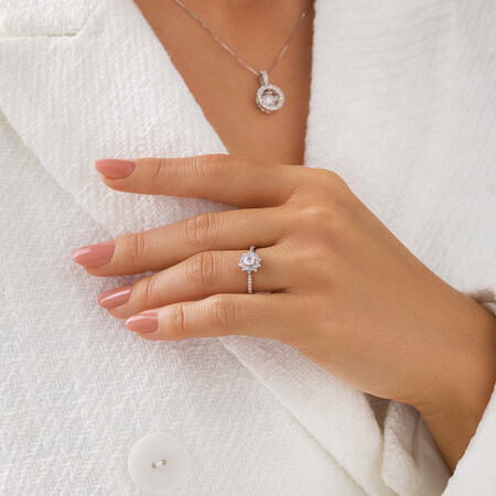 Engagement Ring with 0.60 Carat TW of Diamonds in 14kt White Gold Engagement Ring with 0.60 Carat TW of Diamonds in 14kt White Gold