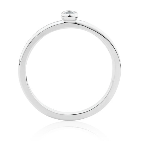 Pear Stacker Ring with Diamonds in Sterling Silver Pear Stacker Ring with Diamonds in Sterling Silver