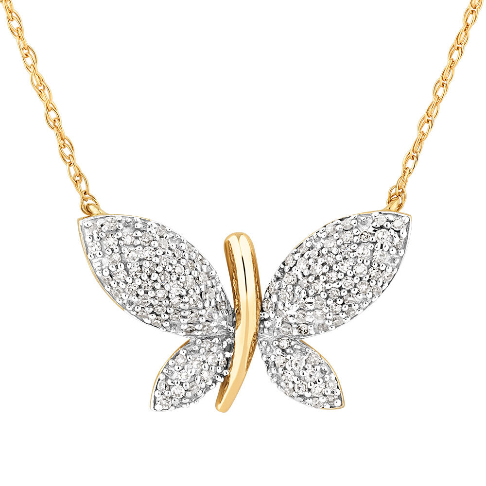 Dainty diamond store butterfly necklace
