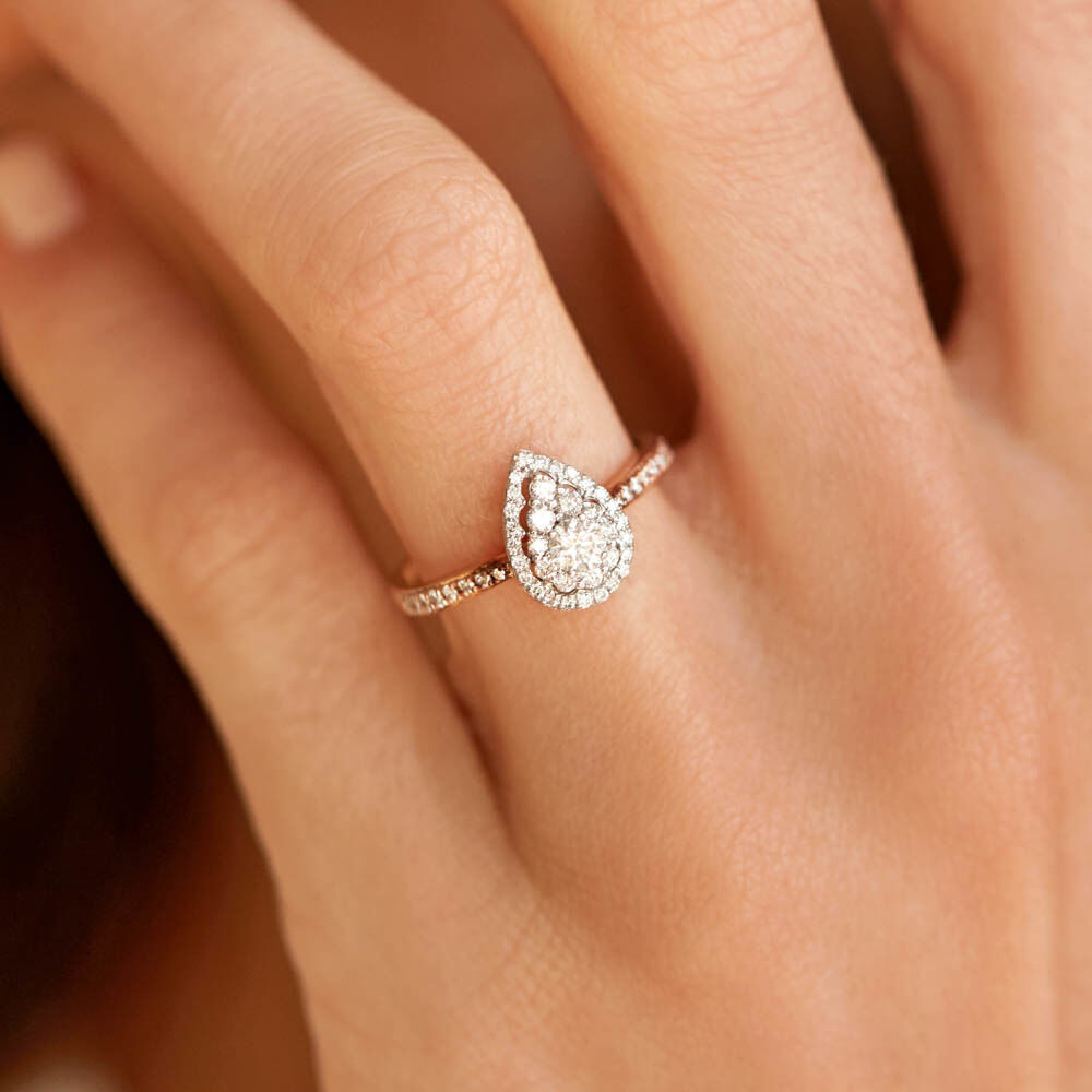 Halo teardrop engagement best sale ring