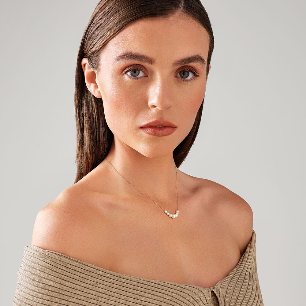 Cultured Freshwater Pearl Necklace in 10kt Yellow Gold