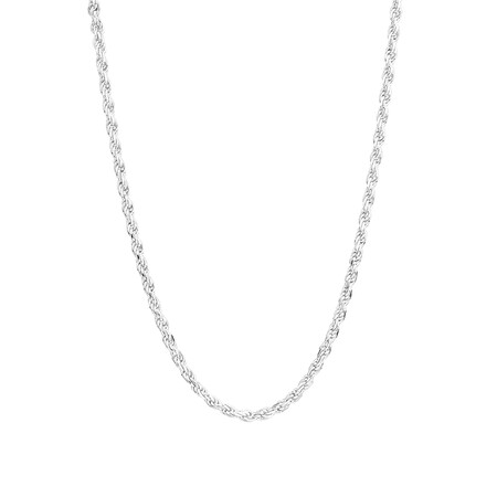 45cm (18") 2mm-2.5mm Width Rope Chain in Sterling Silver
