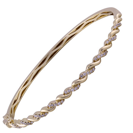 Twist Bracelet with 0.33 Carat TW of Diamonds in 10ct Yellow Gold Twist Bracelet with 0.33 Carat TW of Diamonds in 10ct Yellow Gold