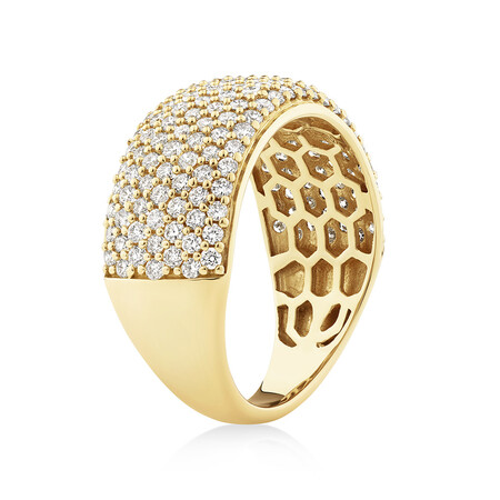 Pave Ring with 1.50 Carat TW of Diamonds in 10kt Yellow Gold Pave Ring with 1.50 Carat TW of Diamonds in 10kt Yellow Gold