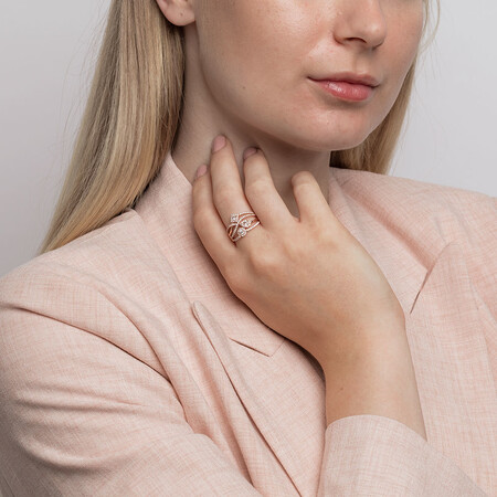 Ring with 3/4 Carat TW of Diamonds in 10ct Rose Gold Ring with 3/4 Carat TW of Diamonds in 10ct Rose Gold