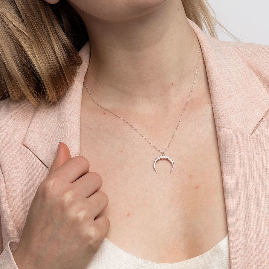 Half moon pendant silver clearance