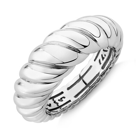 Sculpture Croissant Ring In Sterling Silver
